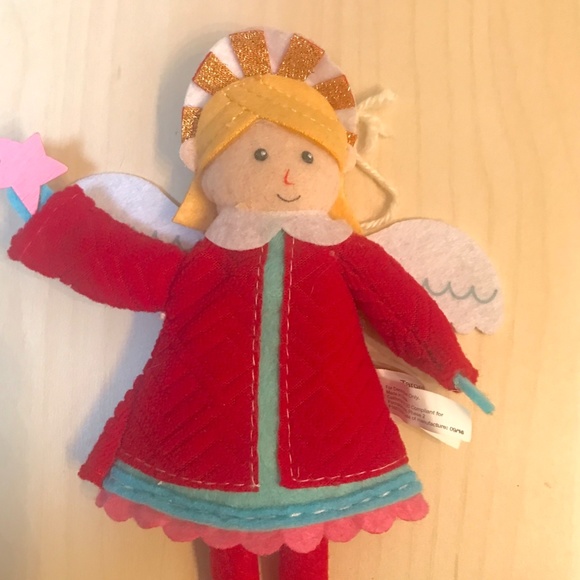 set of 4 Christmas Ornaments. 3 Metal spheres & 1 plush angel girl. NWT - Picture 5 of 6